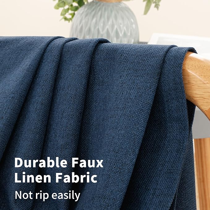 YoungsTex Blue Linen Blackout Curtains - Image 5