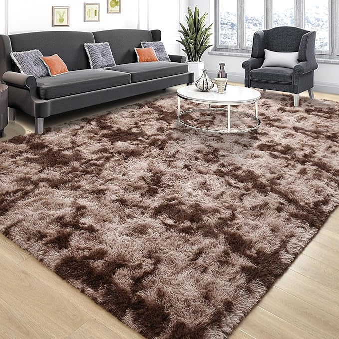 Soft Fluffy Rugs for Living Room, 5x8 Shaggy Area Rug for Bedroom, Modern Shag by Tepook