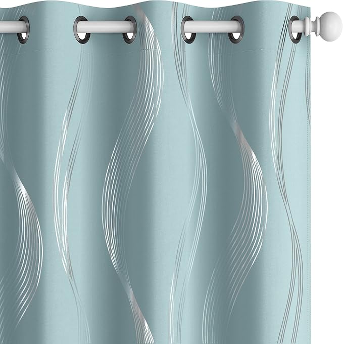 Deconovo Curtains for Living Room, Pattern Blackout Curtains 63 Inches Long | by Unknown