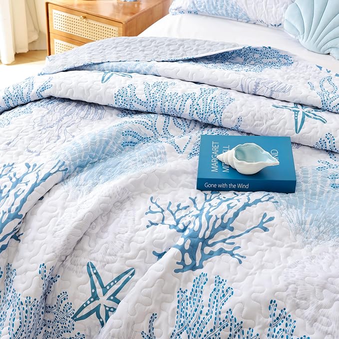 weigelia Coastal Quilt Queen Size, Soft Lightweight Microfiber, Machine Washable - Image 8