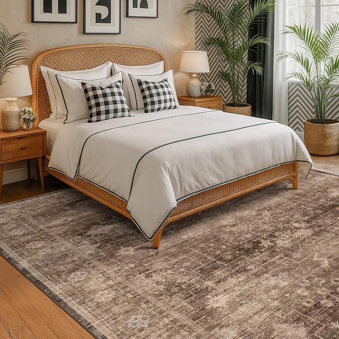 Taupe Brown Living Room Rug 6x9 - Image 3