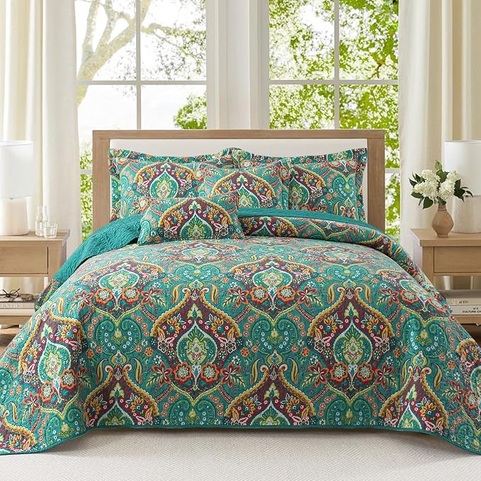 VAPUTAR 100% Cotton Face Quilt Queen Size Bedding Set, Farmhouse Coverlet | by VAPUTAR