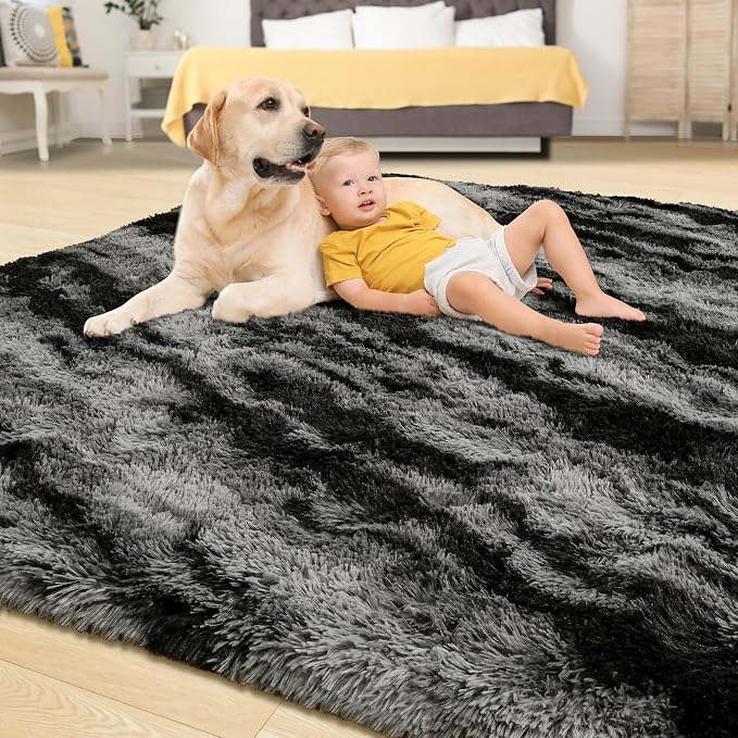Soft Fluffy Rugs for Living Room, 5x8 Shaggy Area Rug for Bedroom, Modern Shag - Image 4