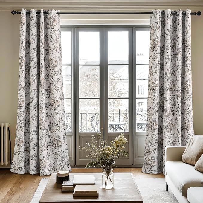 NICETOWN Blackout Curtains for Living Room W52 x L63 1 Pair, Floral Printed - Image 7