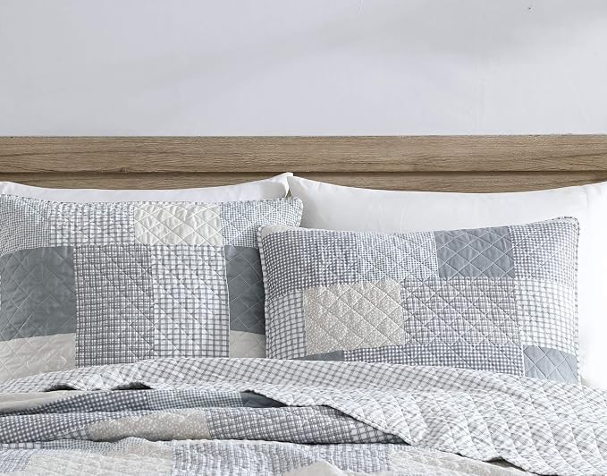 Chezmoi Collection Anderson 3-Piece Printed Patchwork Quilt Set, Lightweight - Image 3