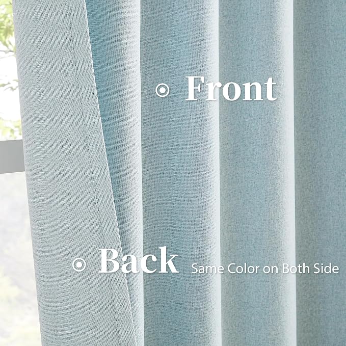 Blackout Linen Curtain Panels, Totally Shaded Draperies 84 Inches Long - Image 4