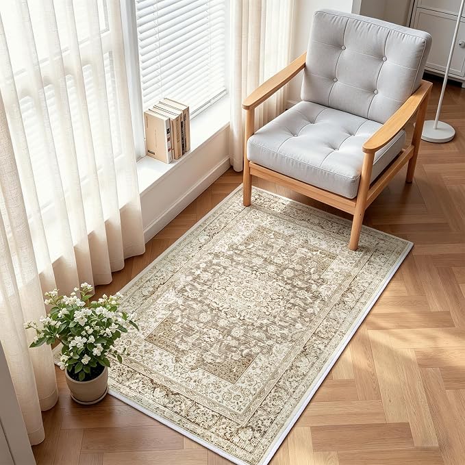 Macgace Washable Vintage Area Rug - Image 2