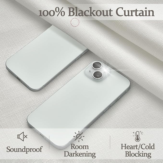 PleatedDrapes Beige White Dual Layer Blackout 102 Inch Length Curtain Panels 2 - Image 3