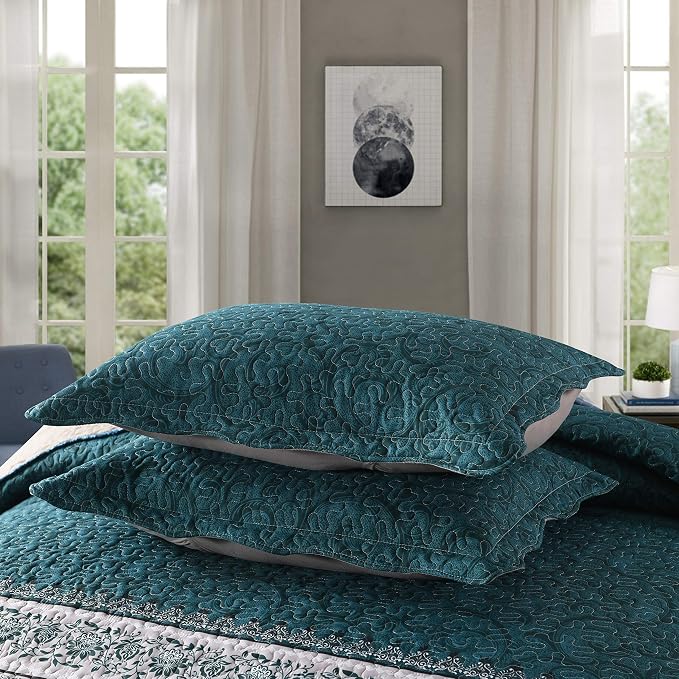 3-Piece Queen Quilt Set Quilted Bedspread Oversized Microfiber Soft Lightweight - Image 6