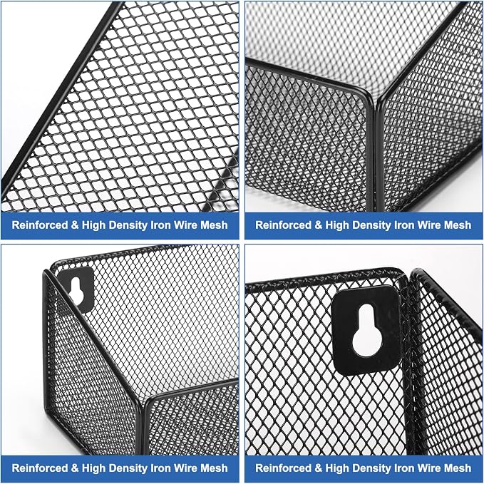 Rtteri 2 Sets Bedside Shelf Caddy Metal Hanging Storage Basket Organizer - Image 4