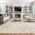 8x10 Area Rugs for Living Room, Abstract Large Washable Rug Beige | Soft & by Valenrug