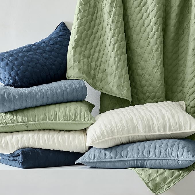 WDCOZY Olive Green Oversized California Cal King Size Quilt Bedding Set - Image 6