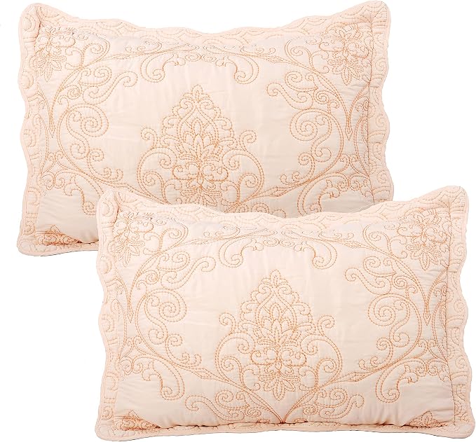 Home Soft Things Damask 4 Piece Bedspread Set, Scalloped Edge Reversible - Image 3