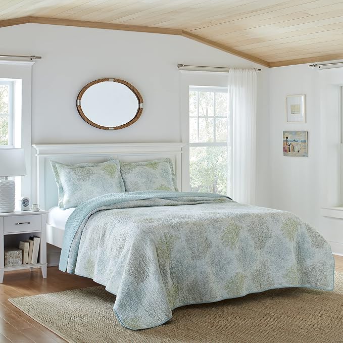 Laura Ashley - Queen Quilt Set, Reversible Cotton Bedding - Image 2