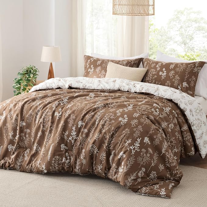 Bedsure Dark Brown Twin/Twin XL Comforter Set - Image 2
