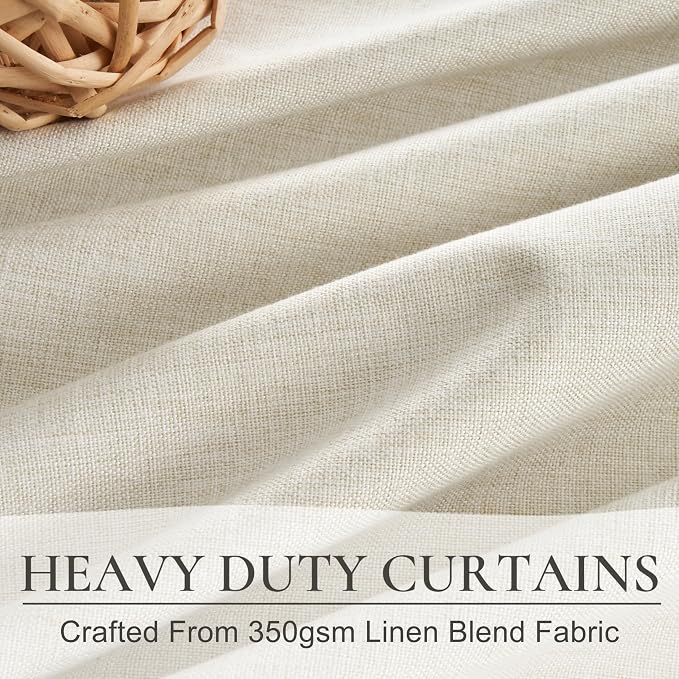 Cute Blackout Curtains 60 Inches Extra Wide Linen 108 Inch Length - Image 3