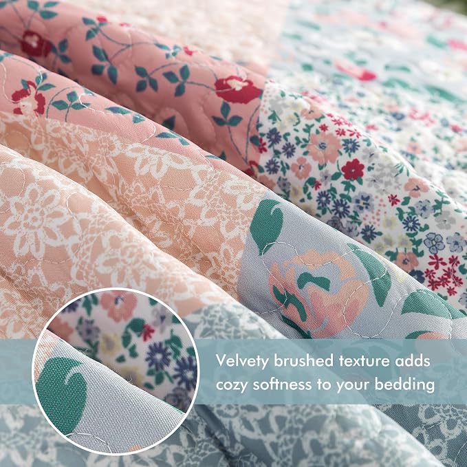 Etwel Lightweight Patchwork King Size Quilt Set - Image 3