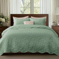 Bedsure Quilt Queen Size Bedspread, Thin Comforter, Sage Green Leaf Coverlet by Unknown