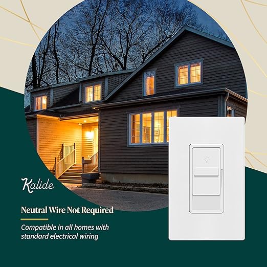 TOPGREENER Digital Dimmer Light Switch for 200W Dimmable LED/CFL Lights, Single Pole Led Slide Dimmer Switch, Neutral Wire Not Required, UL Listed, TGDS1-W, White,1 Pack