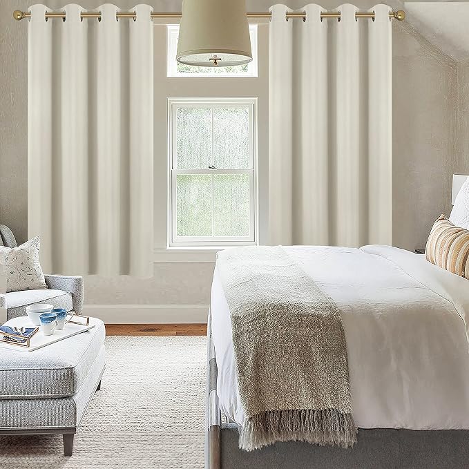 Diraysid Light Beige Grommet Blackout Curtains - Image 5