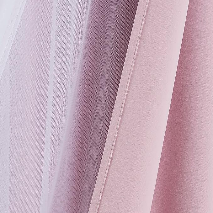 Bujasso Pink Blackout Curtains - Image 7