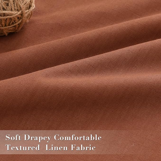 Joywell 100% Blackout Linen Curtains 102 Inch Long - Image 4