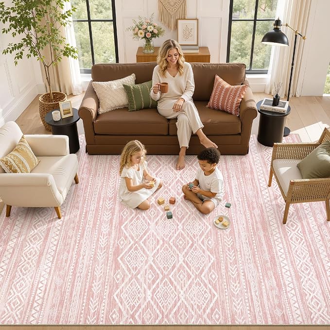 Nakagishi Area Rug Living Room Rugs: 7x9 Large Soft Machine Washable Boho - Image 8