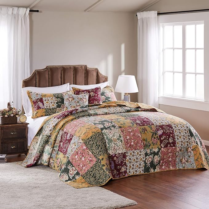 Greenland Home Antique Chic 100% Cotton Authentic Patchwork Quilt Set, - Image 8