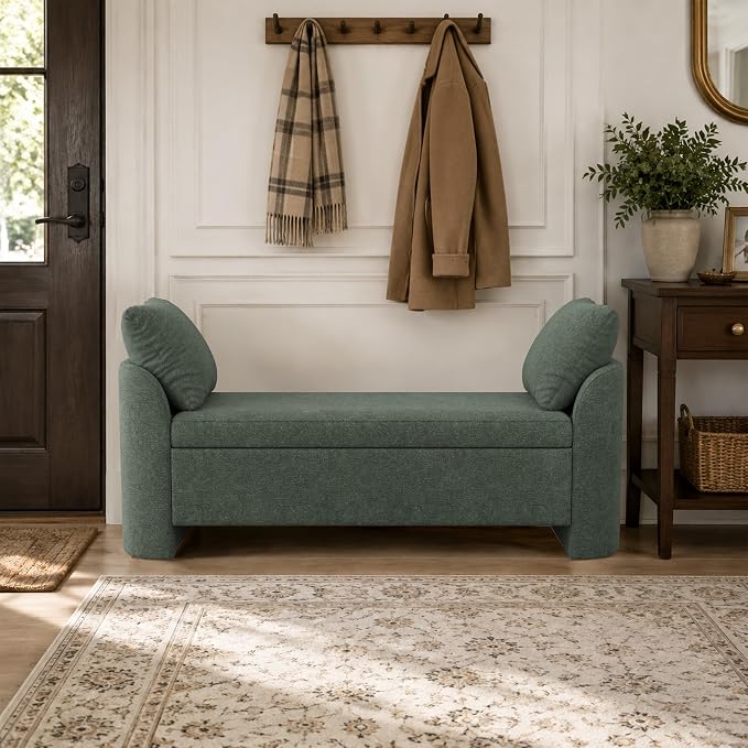 Usaint 58.3" Upholstered Storage Ottoman Bench - Image 3