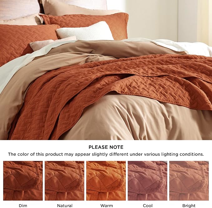 Bedsure Twin Size Quilt, Lightweight Comforter Set, Basket Weave, All-Season - Image 6