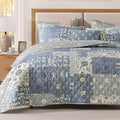 Quilts Queen Size-3 Pieces Soft Queen Bedspread Floral Patchwork Quilt | by CASAAGUSTO