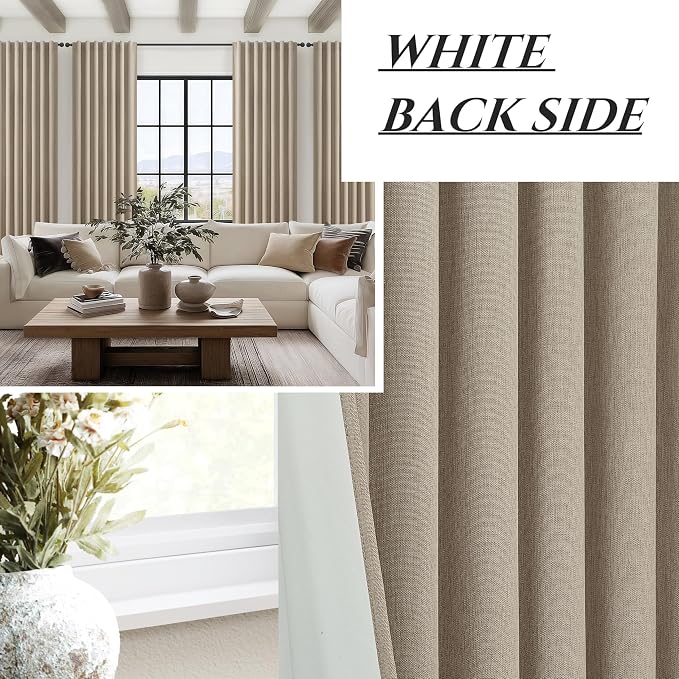 100% Blackout Curtains 84 Inch Length 2 Panels Set Farmhouse Style - Image 7