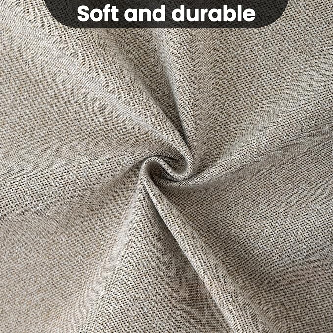COSVIYA 100% Blackout Natural Linen Curtains & Drapes 84 Inch Length | Light - Image 7