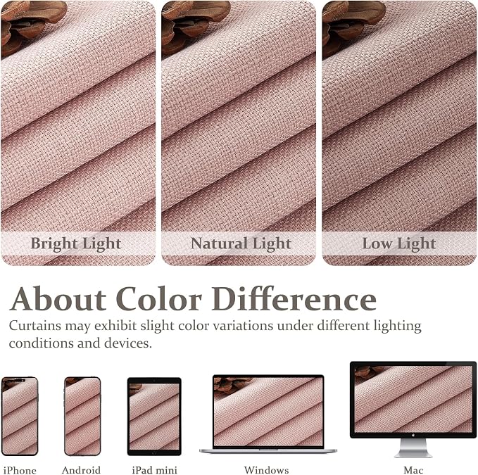 Blush Pink Double Layer Linen Pinch Pleated Curtains 90 Inches Long - Image 10