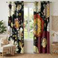 NICETOWN Black Boho Floral Curtains 100% Blackout by NICETOWN