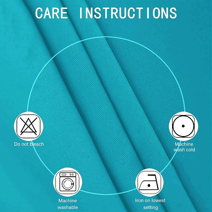 100% Blackout Curtains 52 x 63 Inch/Teal Curtains 2 Panels - Image 5