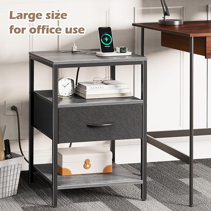 SUPERJARE Nightstand with Charging Station, USB-C Port, Bedside Table | 27.7 - Image 6