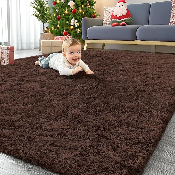 OLANLY 6x6 Area Rugs for Living Room Bedroom, Machine Washable Soft Fluffy by OLANLY