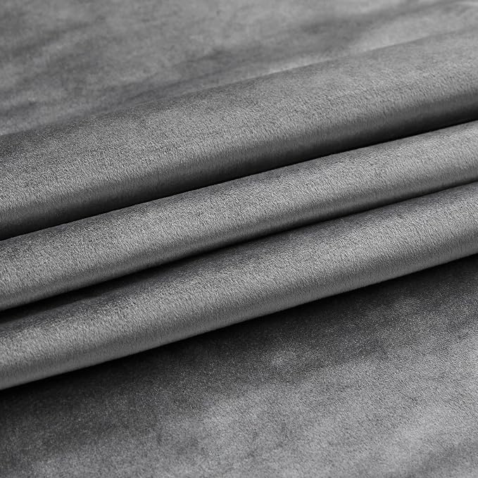 PRIMROSE Dark Grey Velvet Curtains 108 inch Long - Image 6