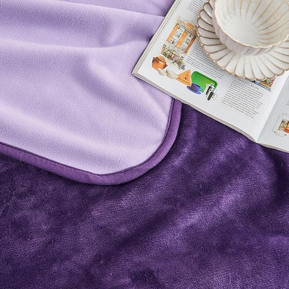 Waterproof Blanket 80"x90" for Adults, Reversible Waterproof Bed Cover for Dogs Cats Pets, Soft Leakproof Blanket for Bed Couch Sofa Furniture Protector, Dark Purple/Light Purple