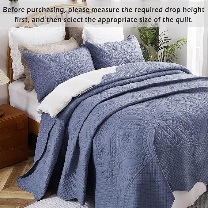 Cmfshape Oversize King Size Bedspread 120"x120", 3 Piece California King Quilt - Image 5