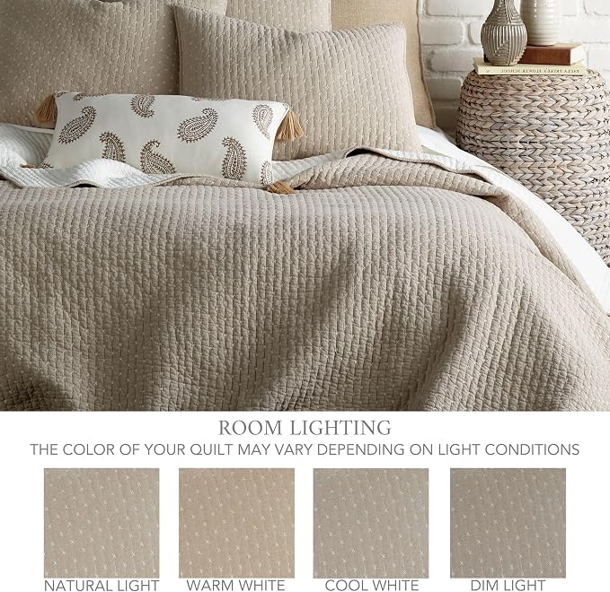 Levtex Home Cross Stitch Reversible Full/Queen Quilt Set - Image 4