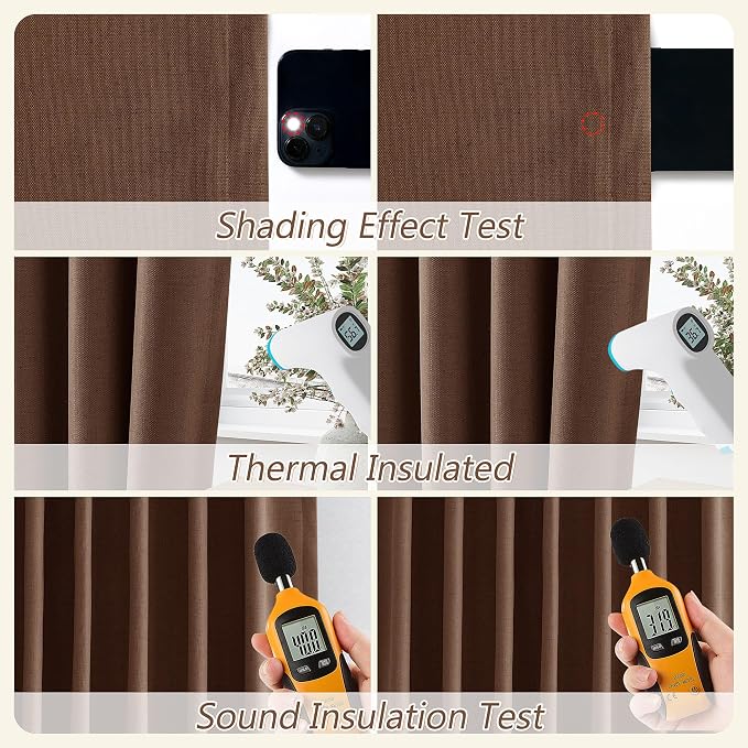 100% Blackout Curtains 96 Inch Length 2 Panels Set - Image 5