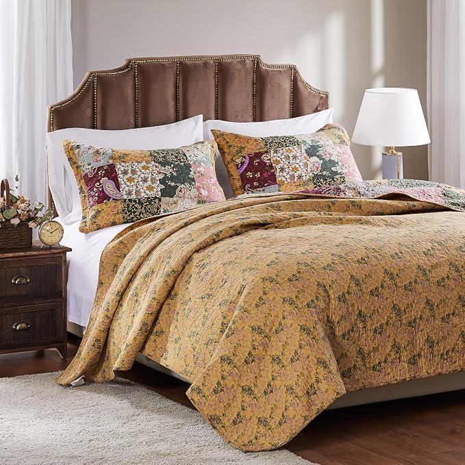 Greenland Home Antique Chic 100% Cotton Authentic Patchwork Quilt Set, - Image 3