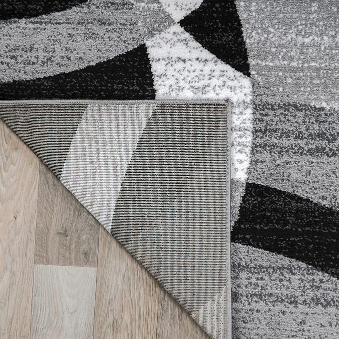 Rugshop Contemporary Abstract Circles Perfect for high Traffic Areas of Your Living Room,Bedroom,Home Office,Kitchen Square Area Rug 6'6" x 6'6" Gray