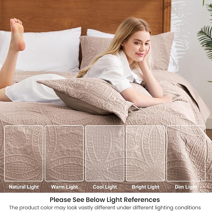 Love's cabin Oversized King Size Quilt Bedding Set Burlwood Bedspreads - Image 6