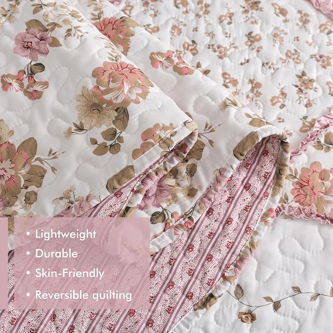 Etwel Lightweight Patchwork King Size Quilt Set - Image 4