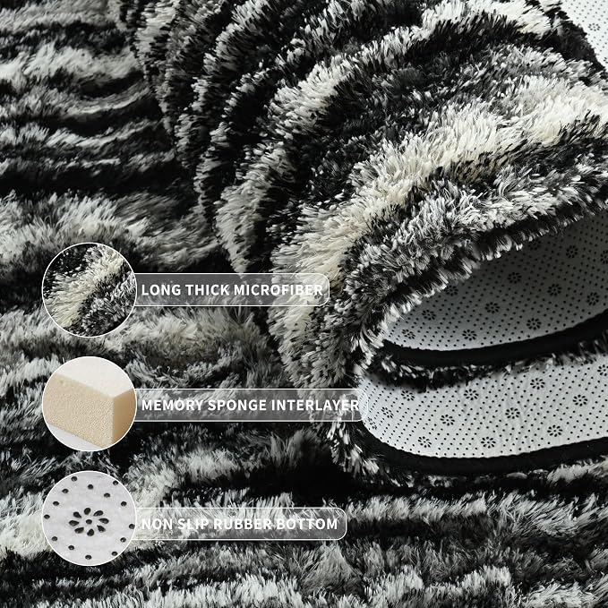 Soft Fluffy Rugs for Bedroom, 4x6 Area Rug for Living Room, Modern Shaggy Room - Image 5