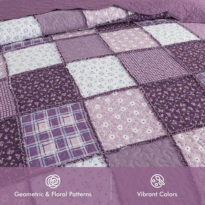 Etwel Lightweight Patchwork Queen Size Quilt Set - Image 2