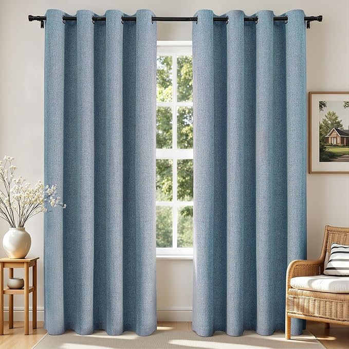 Joydeco Blackout Curtains 72 Inches Long 2 Panels Burg, Room Darkening Curtains by JOYDECO